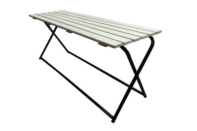 Изображение товара Лавочка складная Престиж 114х48х34 см, цвет каркаса чёрный, отделки бежевый