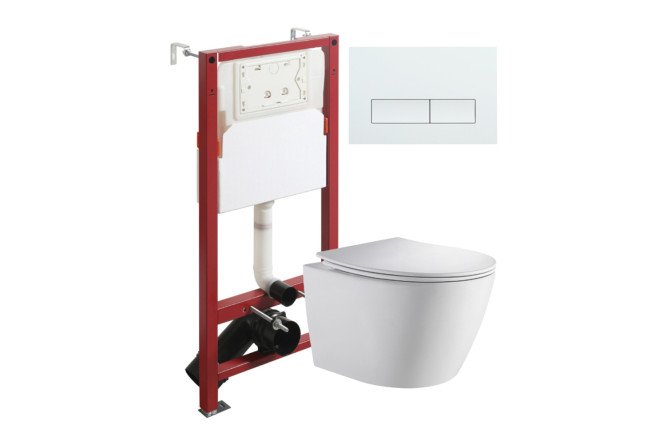 Изображение товара Подвесной унитаз ORANGE CI07-150W+APB288 безободковая инсталляция