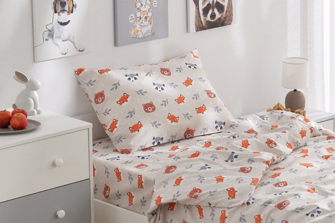 Комплект постельного белья MICASA Kids Cute animals 143х215 см