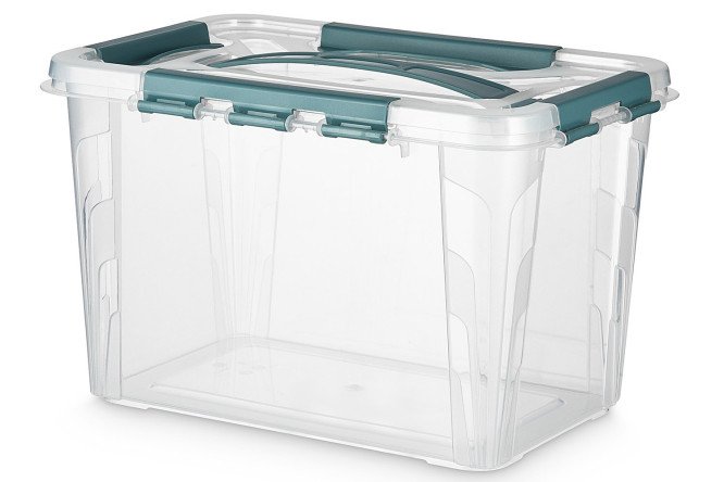 Ящик для хранения универсальный Grand box с крышкой, замками и ручкой 29x18x19 см, 6.65 л