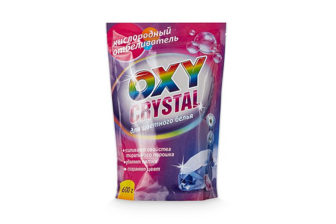 Изображение товара Средство Oxy cristal для выведения пятен и стирки цветного белья 600 г