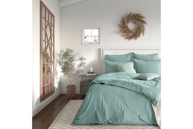 Комплект постельного белья Melange Emerald 148х215 см, Семейный