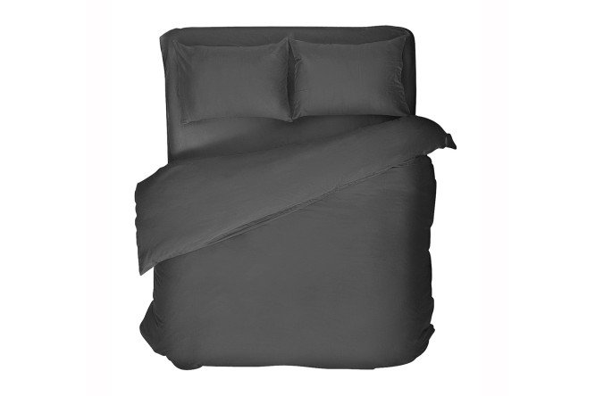 Простыня Sateen Graphite Сатин 180х215 см, 1,5 спальный