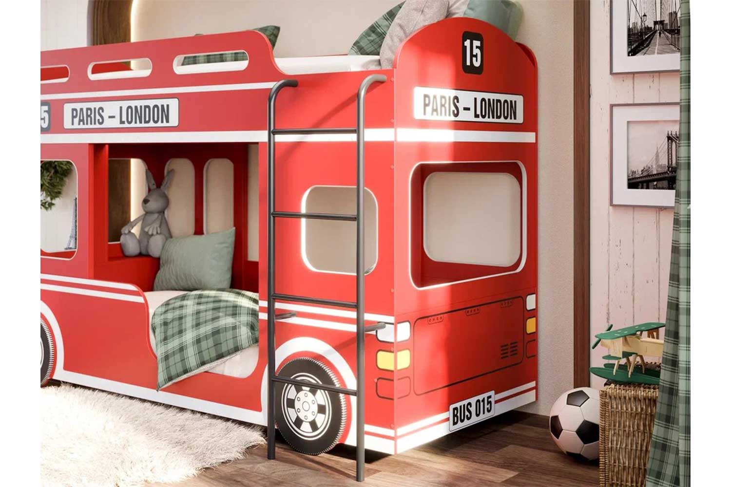 кровать лондонский автобус для детей