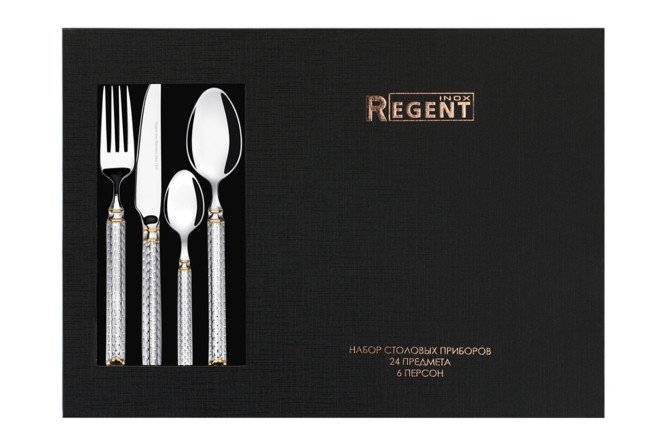 Фото 11 Набор столовых предметов REGENT Inox Luxor 6 перс., 24 шт.