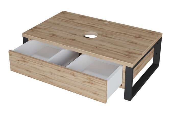 Изображение товара Тумба 1Marka Grunge Loft 80 см дуб Вотан, чёрный, ЛДСП