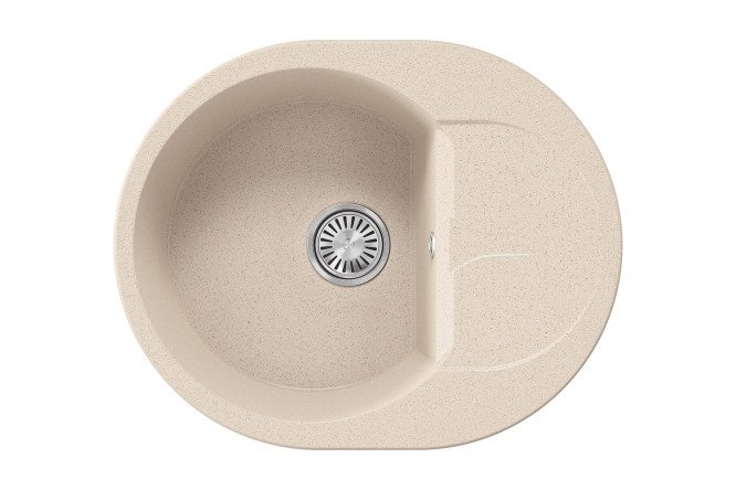 Изображение товара Врезная мойка с крылом POLYGRAN Atol-620 62х50х20 см искусственный камень