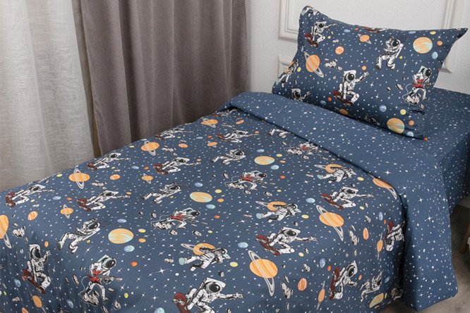 Комплект постельного белья Kids Астронавты 1,5 спальный 143х215 см