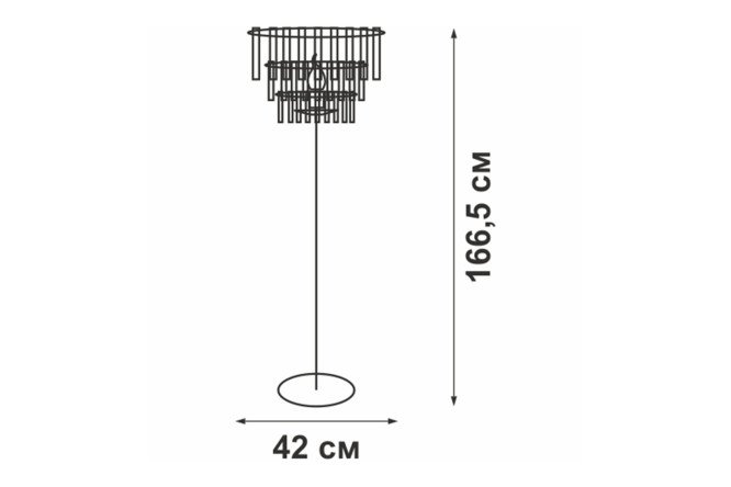 Светильник напольный VITALUCE V5151 с выключателем 42x166x42 см, E14