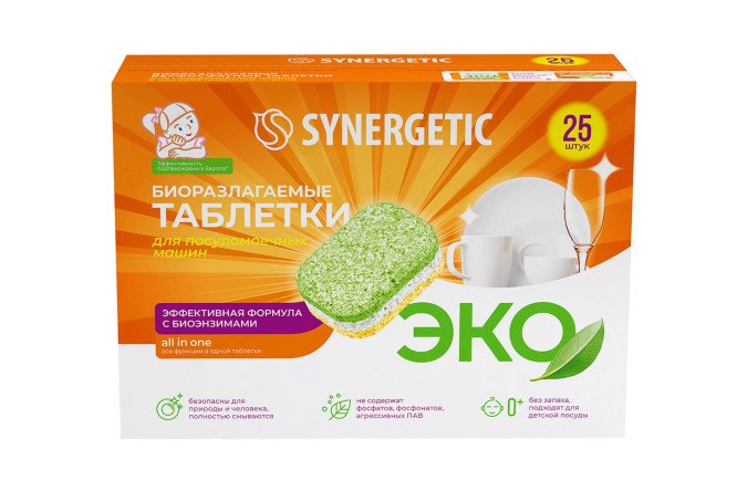 Изображение товара Таблетки для посудомоечных машин 25 шт. моющее средство для посуды