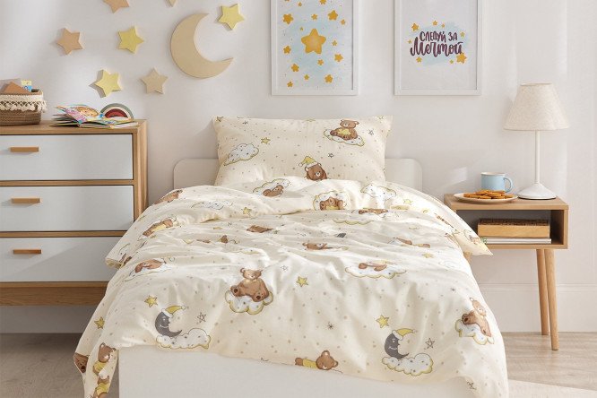 Комплект постельного белья MICASA Sleepy bear детский 145х210 см