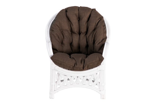 Изображение товара Кресло Черчилль цвет каркаса белый, мягких элементов коричневый