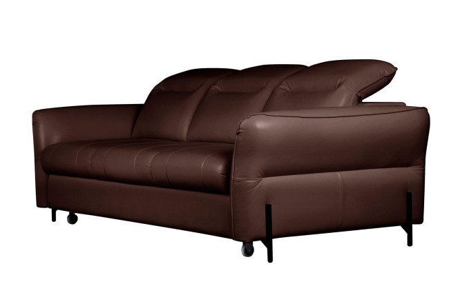 Изображение товара Диван-кровать Мишель тёмно-коричневый натуральная кожа современный дизайн