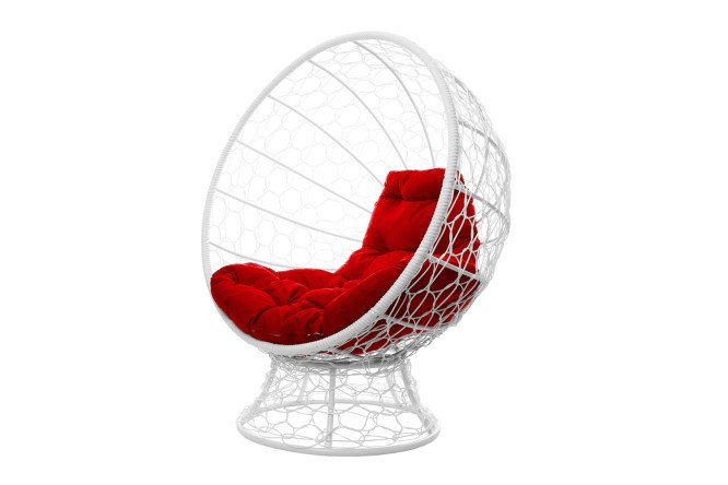 Изображение товара Кресло на подставке Кокос цвет каркаса белый, отделки белый