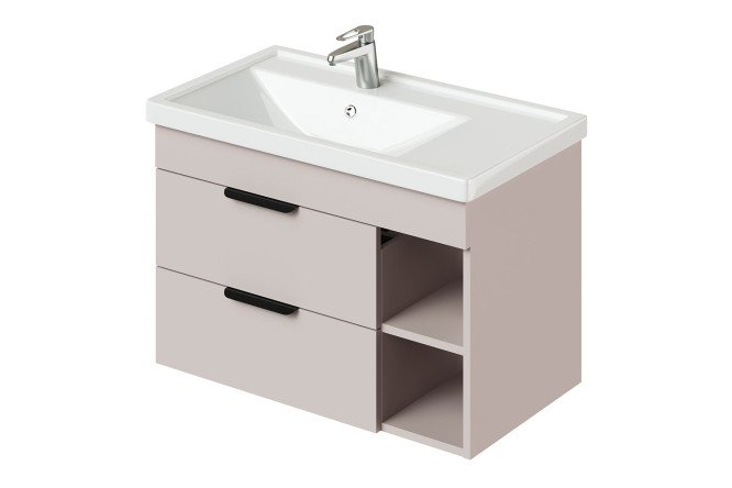 Изображение товара Тумба подвесная Alta 80, левая 81 см, цвет каркаса кашемир серый, фасада кашемир серый