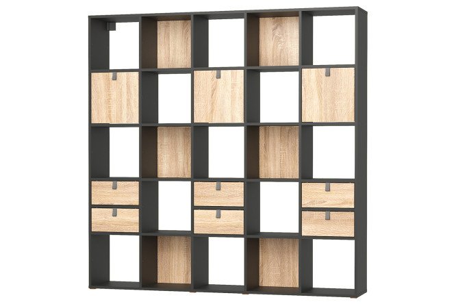 Изображение товара Стеллаж 25 секций Bricks антрацит дуб сонома для дома и офиса