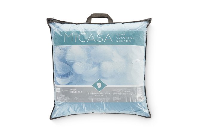 Подушка MICASA Para hombres 70х70 см, Пух/перо