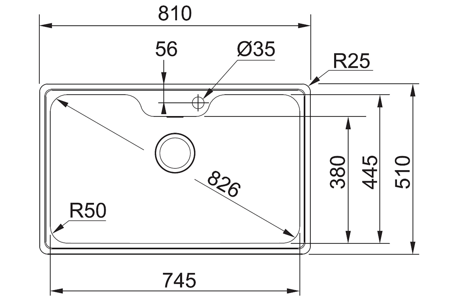 Мойка врезная FRANKE BCX 610-81 TL 101.0689.879 81х51х20 см