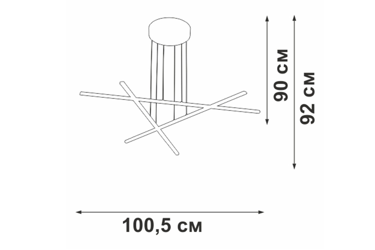 Светильник подвесной LED VITALUCE V3051-1/3S 21 кв.м., LED, 100.5 см