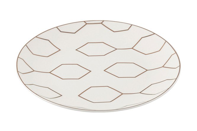 Изображение товара Десертная тарелка из фарфора NADOBA Mari Bella, 19 см, бело-золотая