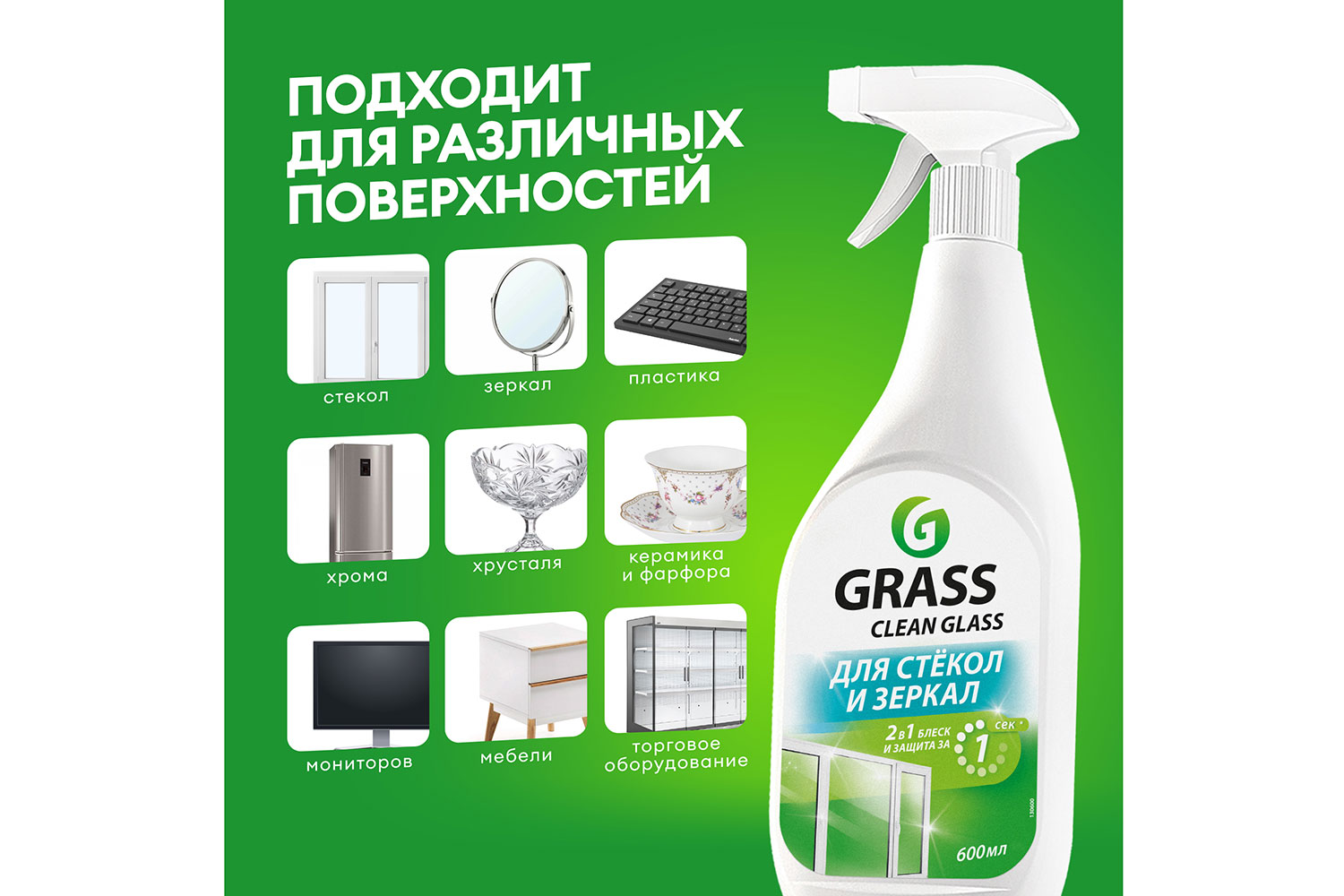 Очиститель для стекол и зеркал GRASS Clean glass 600 мл