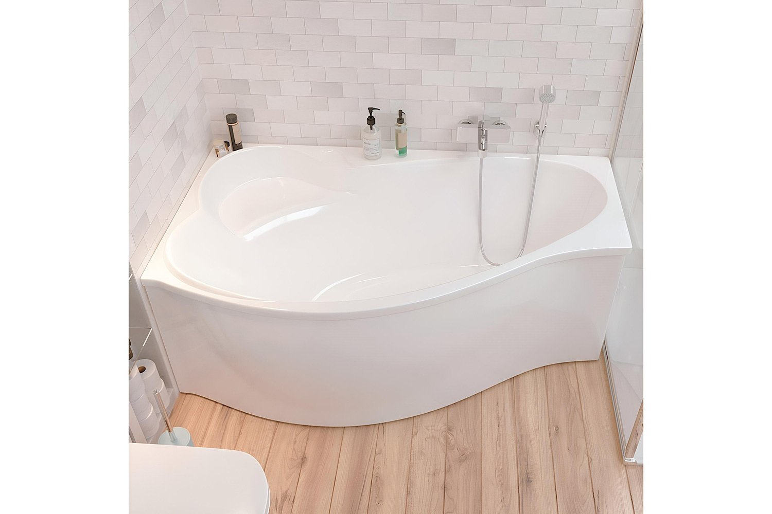 Ванна пристенная Marka One Грация (Gracia) L, левый, белый 160x95 см