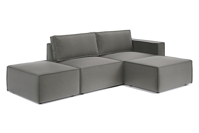 Изображение товара Модульный диван Шарм 25 серый велюр 211х170 см