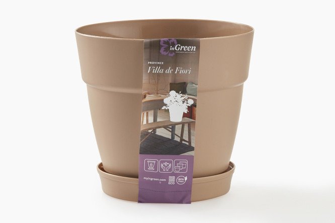 Изображение товара Горшок для цветов Villa de Fiori 17х15.5 см, молочный шоколад