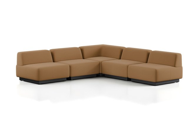 Изображение товара Модульный диван Сиб mod.6 из экокожи 270x70x270 см рыжий