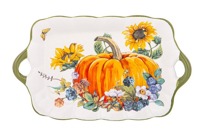 Изображение товара Керамическое блюдо Урожай 14х2,5х23,5 см для подачи и сервировки