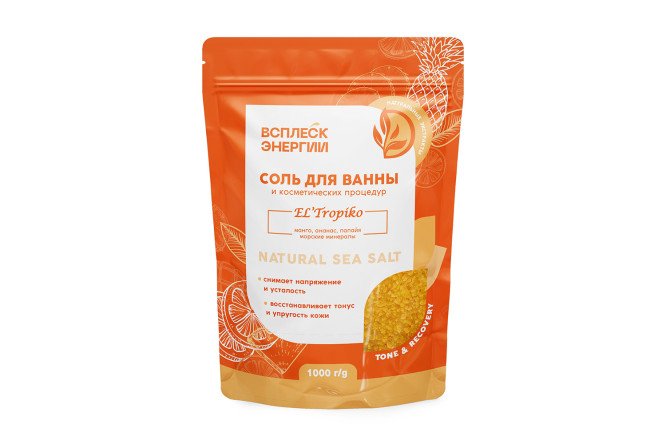 Изображение товара Соль для ванны El' Tropiko 1000 г с тропическими ароматами и минералами