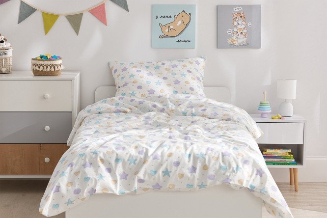 Комплект постельного белья MICASA Kids Lovely stars 143х215 см