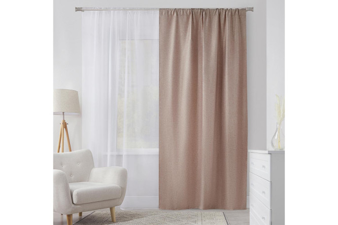 Изображение товара Штора Evie 150x260 см, кофейный цвет, рогожка, легкая в уходе
