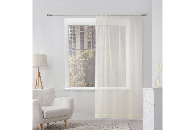 Изображение товара Тюль Emma 140х260 см, цвет экрю, универсальная лента, одна штука