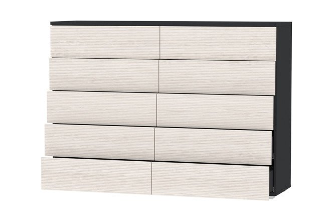 Комод Оскар Греви 150,4х109,2х44 см, антрацит, кадена лайт, push-to-open