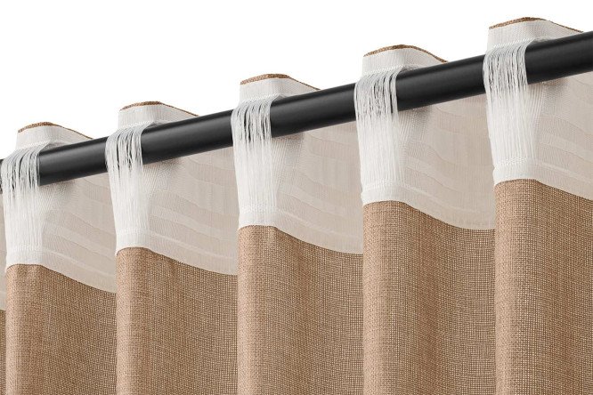 Штора на ленте MICASA Kosett 144х280 см, 1 шт., цвет капучино