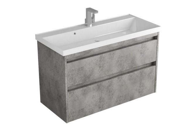 Изображение товара Тумба Мускат 100 510005 99.4 см, цвет каркаса тёмный камень, фасада тёмный камень