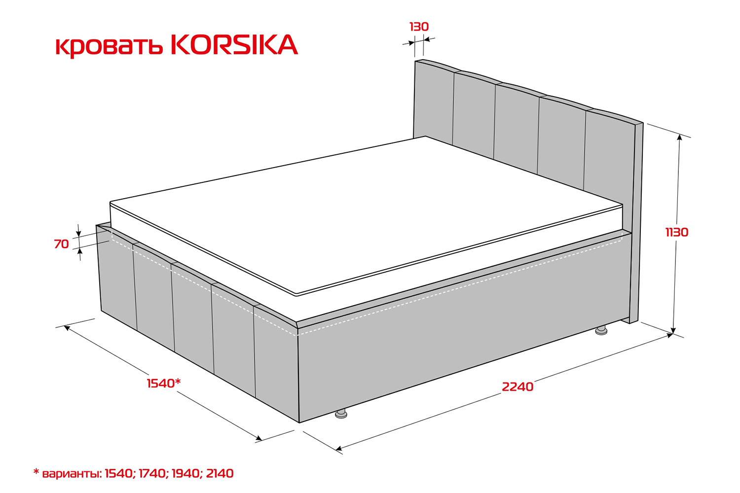 фото Кровать с подъёмным механизмом корсика hoff