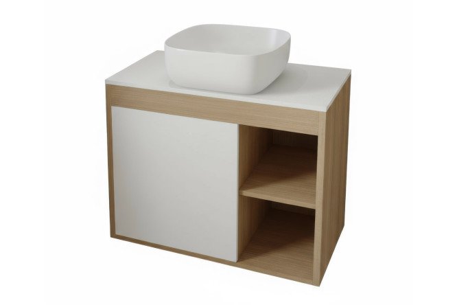 Изображение товара Подвесная тумба Teymi 60 см белый матовый с доводчиками и раковиной