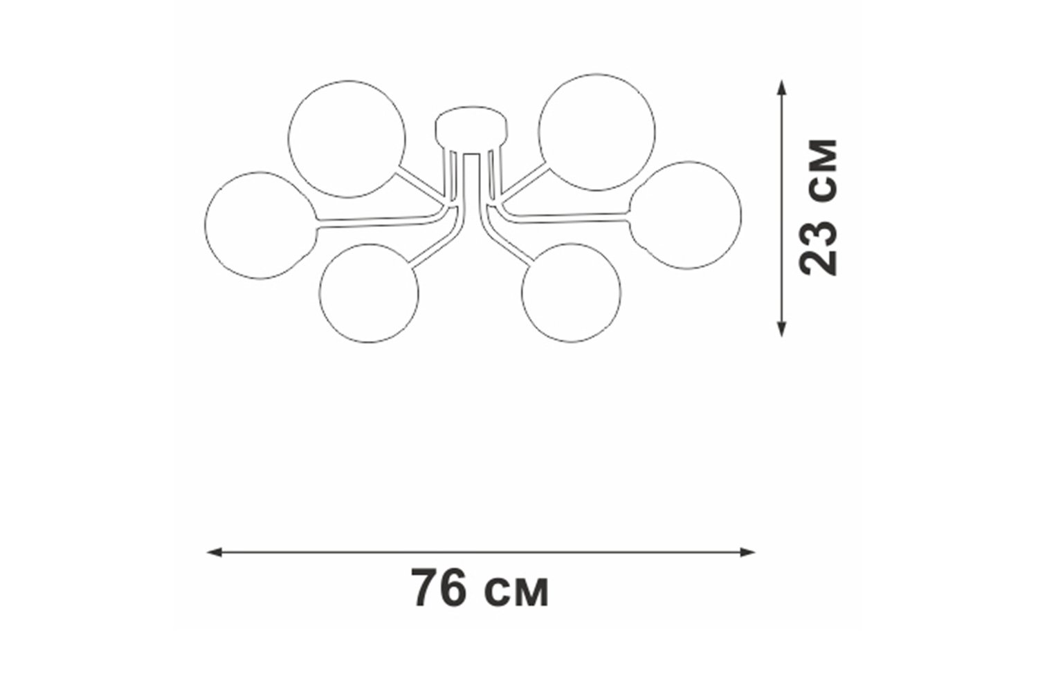 Люстра VITALUCE V4995 18 кв.м., 76x23x76 см, E14