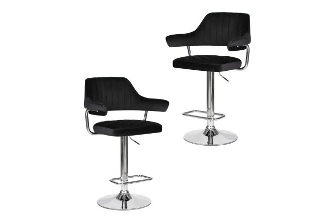 Изображение товара Комплект барных стульев DOBRIN Charly 61х99х54 см, цвет обивки чёрный, ножек хром