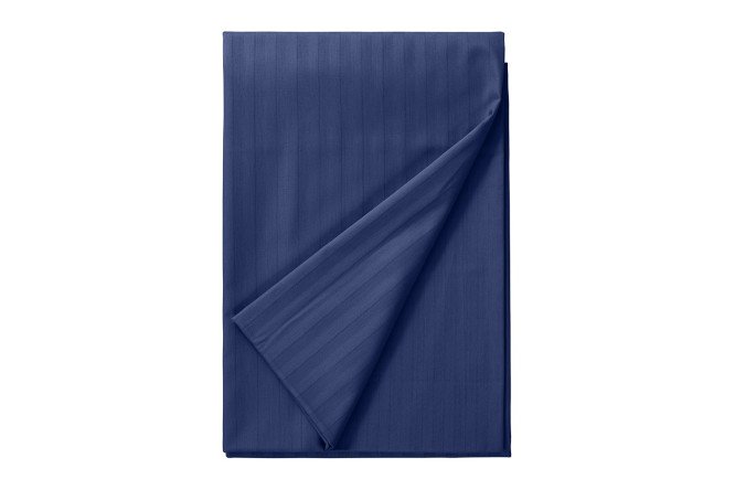 Простыня на резинке Stripe Premium Indigo Страйп-сатин 160х200 см