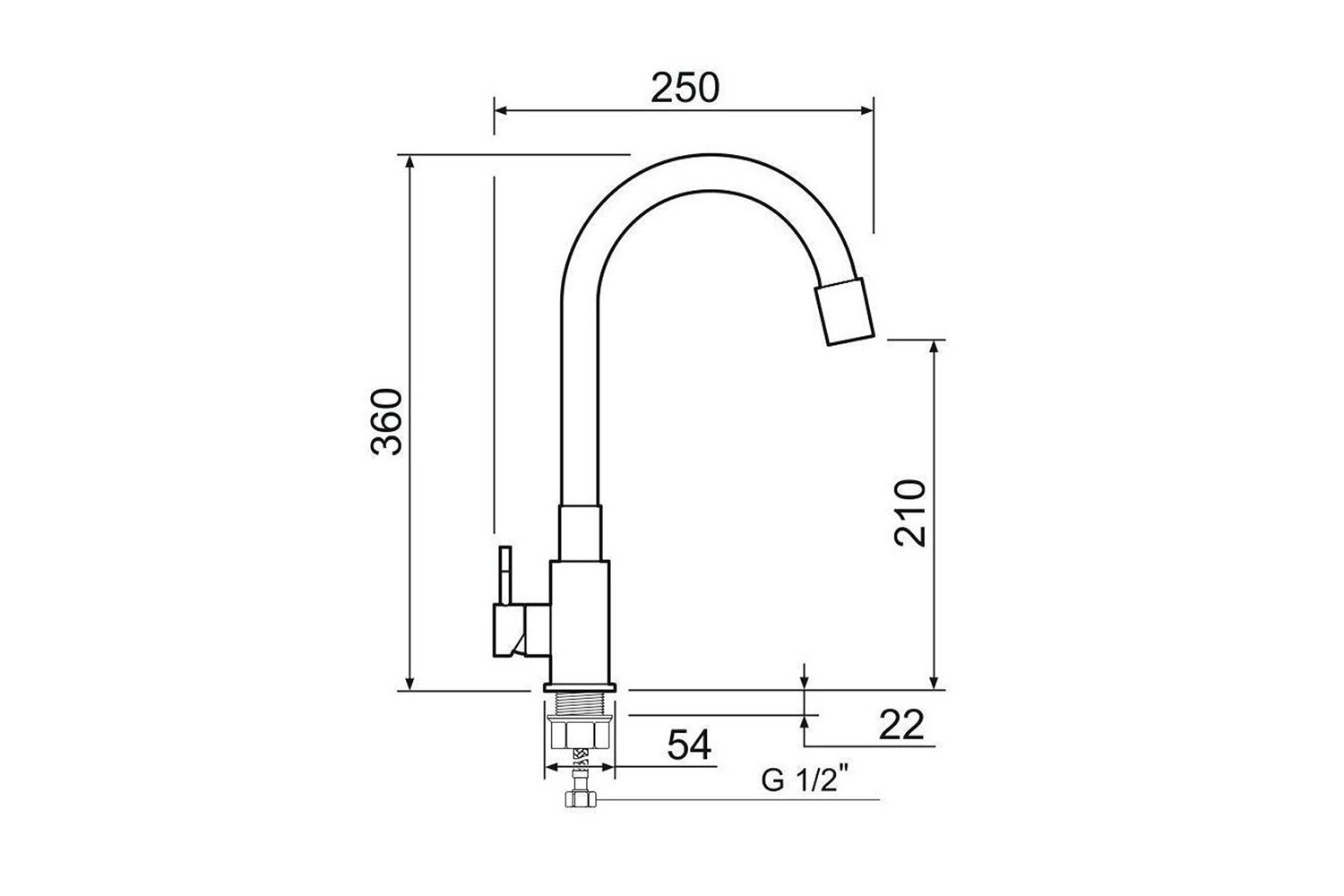 Смеситель для кухни РМС SUS124W-016F