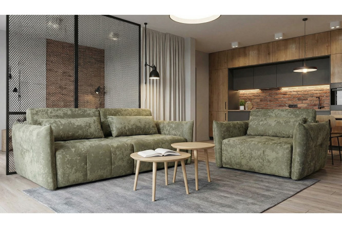 Изображение товара Комплект диван и кресло кровать Таип 2 болотный