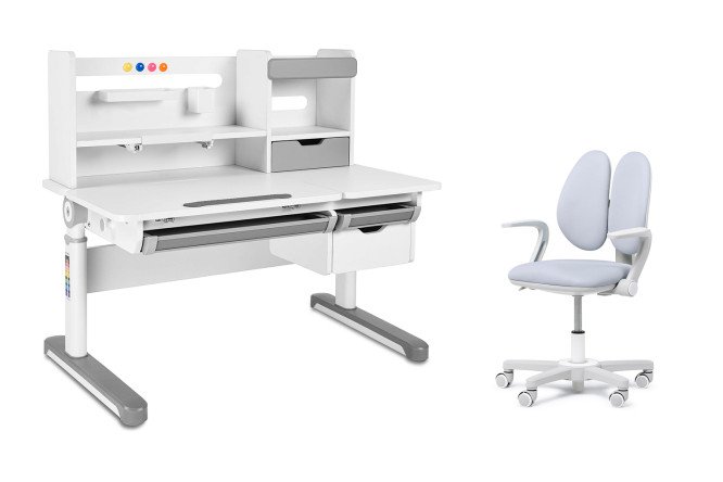 Изображение товара Комплект парта Sentire Grey + кресло Mente Grey с подлокотниками