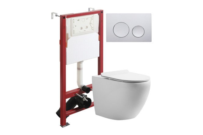 Изображение товара Унитаз с инсталляцией подвесной CI07-100W+APB100