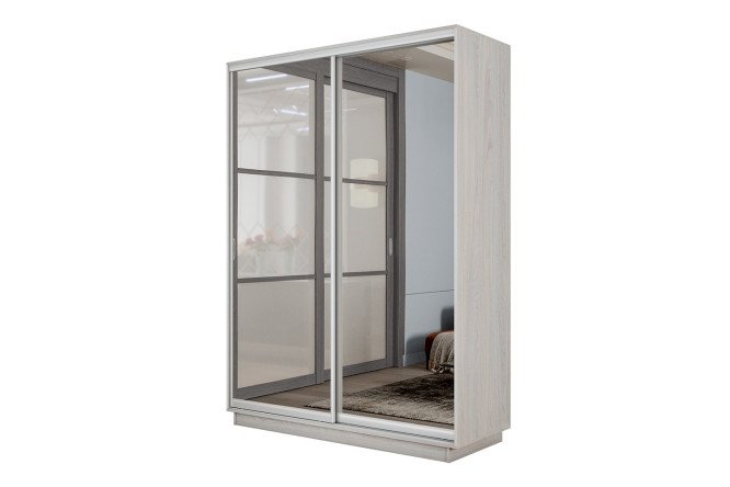 Изображение товара Шкаф-купе Slide-2 140х240х45 см ясень анкор светлый с зеркалами