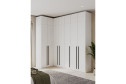 Модуль углового шкафа София 2-х дверный, белый с чёрными ручками