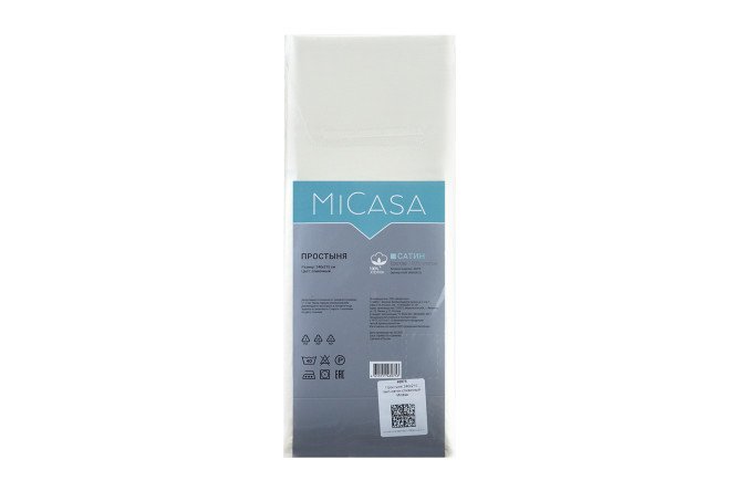 Простыня MICASA Calma Сатин 150х215 см, 1,5 спальный