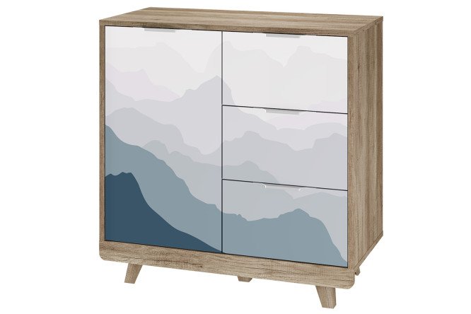 Изображение товара Комод Мегаполис аква с дубовым каркасом 81,8х82,8х40,4 см